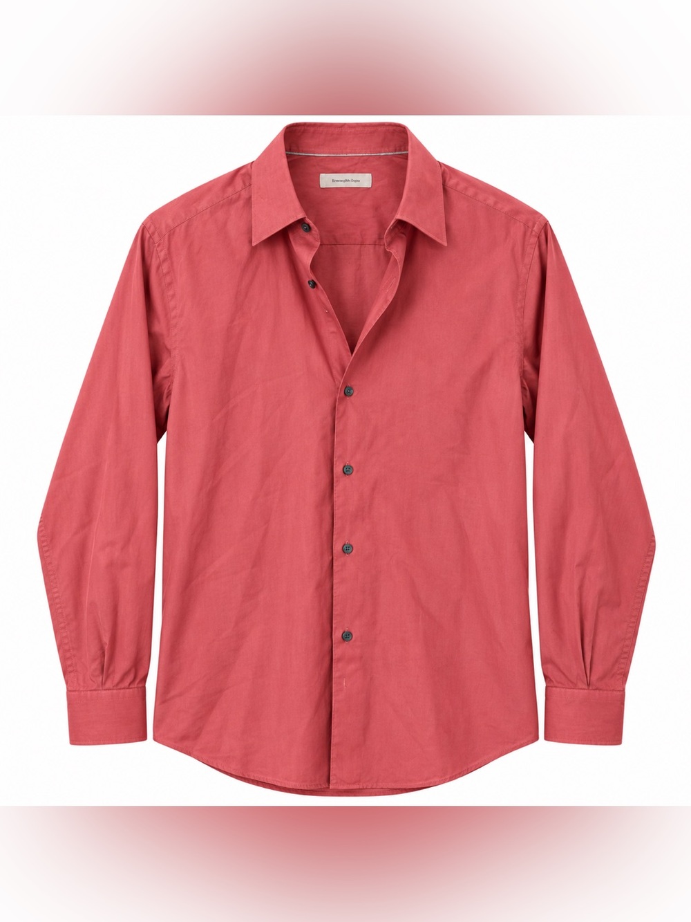 Ermenegildo Zegna Men’s Medium Coral Red Long Sleeve Button Up Dress Shirt Italy